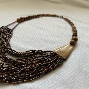 BEAUTIFUL wood and bead necklace